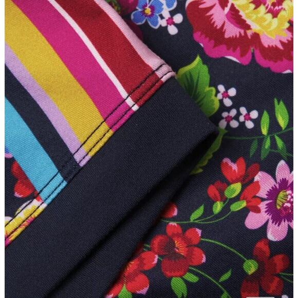 JOHNNY WAS Cantero Muscle Tank Top Medium Navy Blue Multi Color Floral Print NWT - Picture 7 of 9